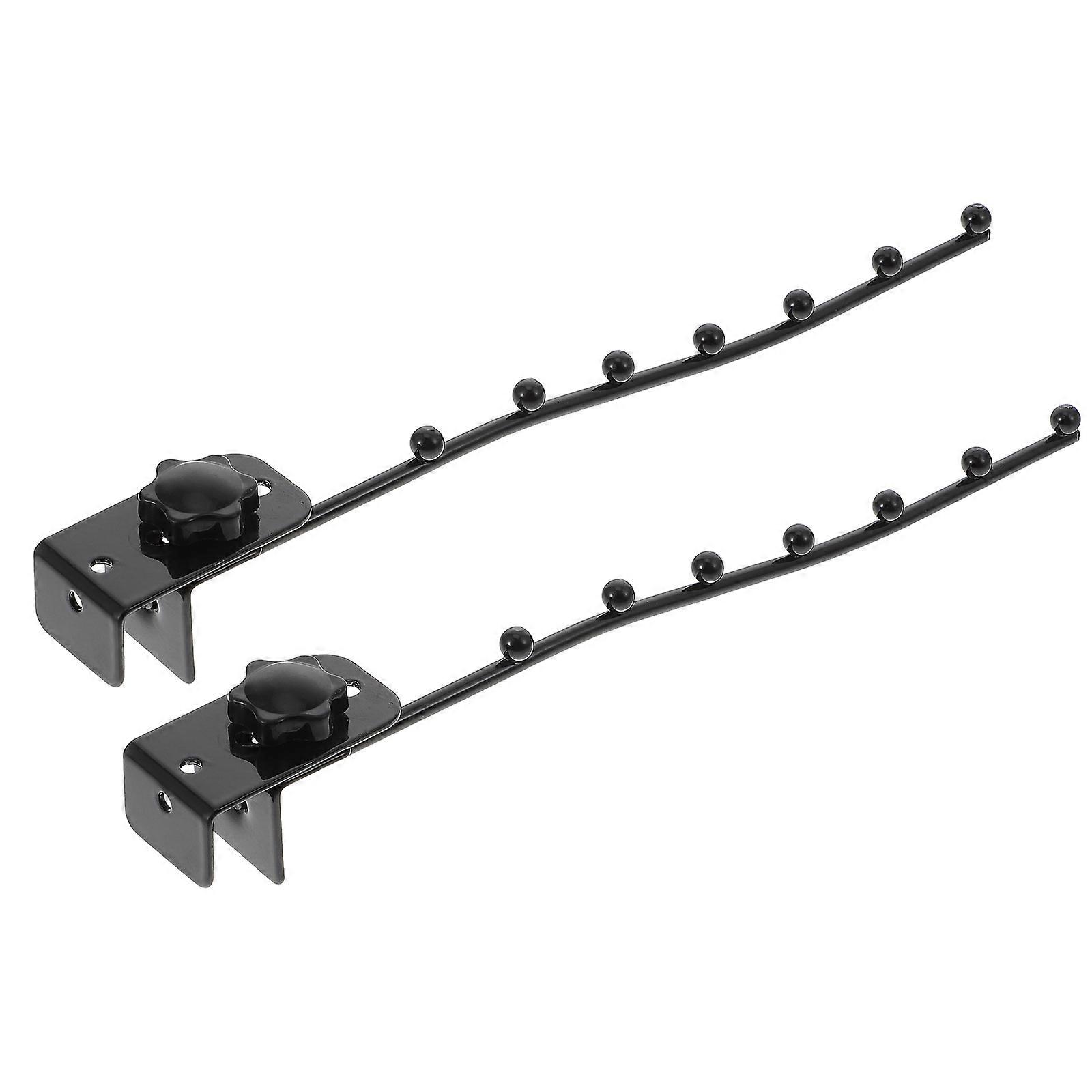 Hook-shaped Clothes Hooks 2Pcs Black Iron Multi-functional Option For Adults Clothing Storage In Various Occasions