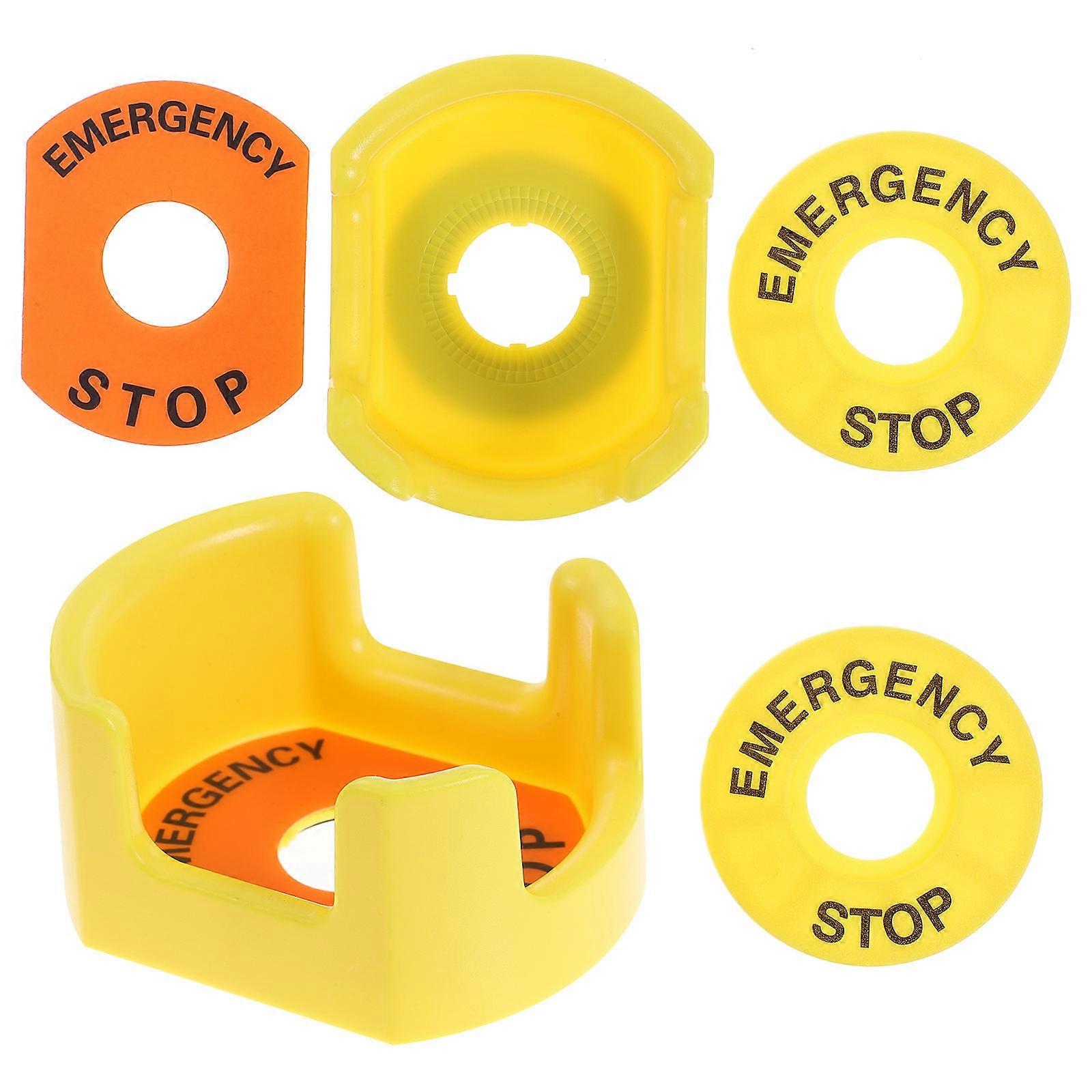 Yellow Emergency Button Protectors for Stop Switch Protection 2Pcs Set