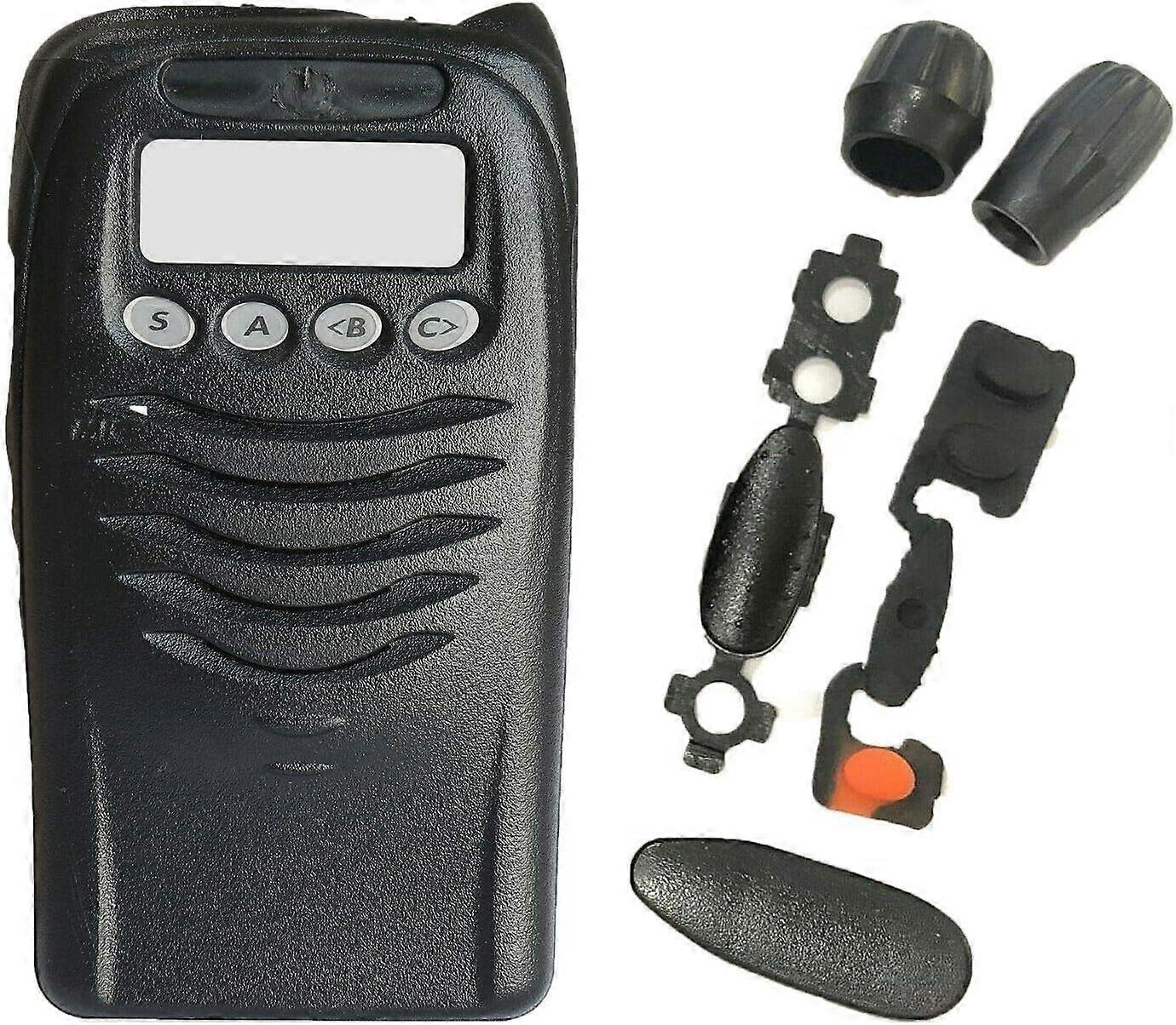 Housing Kit Full Front Case Replacement with Knobs PTT and Dust Shield for Kenwood TK2170 TK3170 TK3173