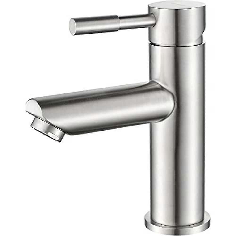 Stainless Steel Bathroom Faucet, Single Lever Mixer Tap for Basin, Polished Nickel, World-17086