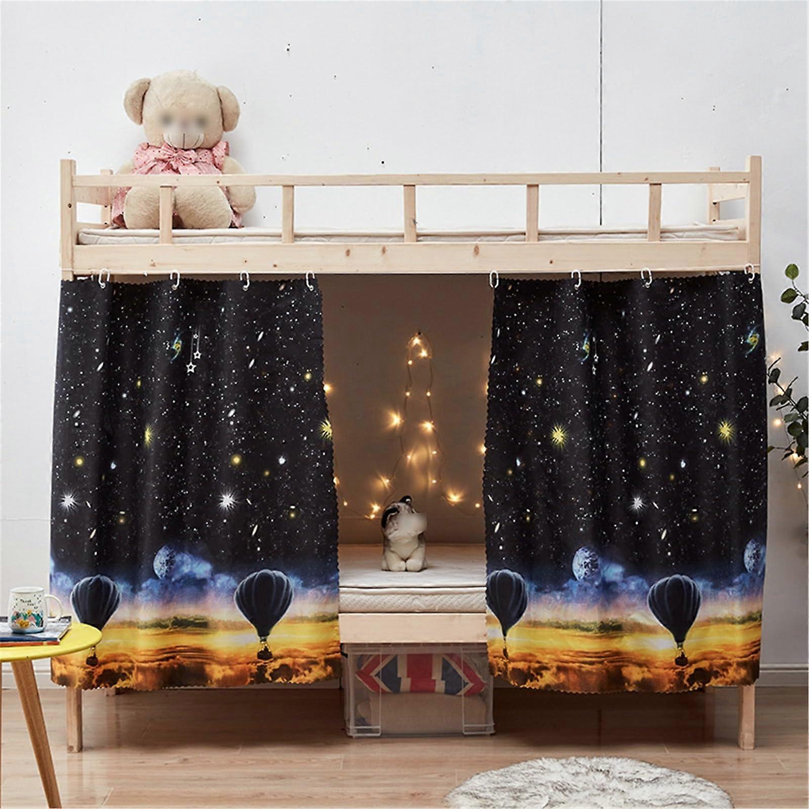 Bunk Bed Blackout Privacy Curtain Set for Bottom Loft Bed with Breathable Fabric and Light Blocking