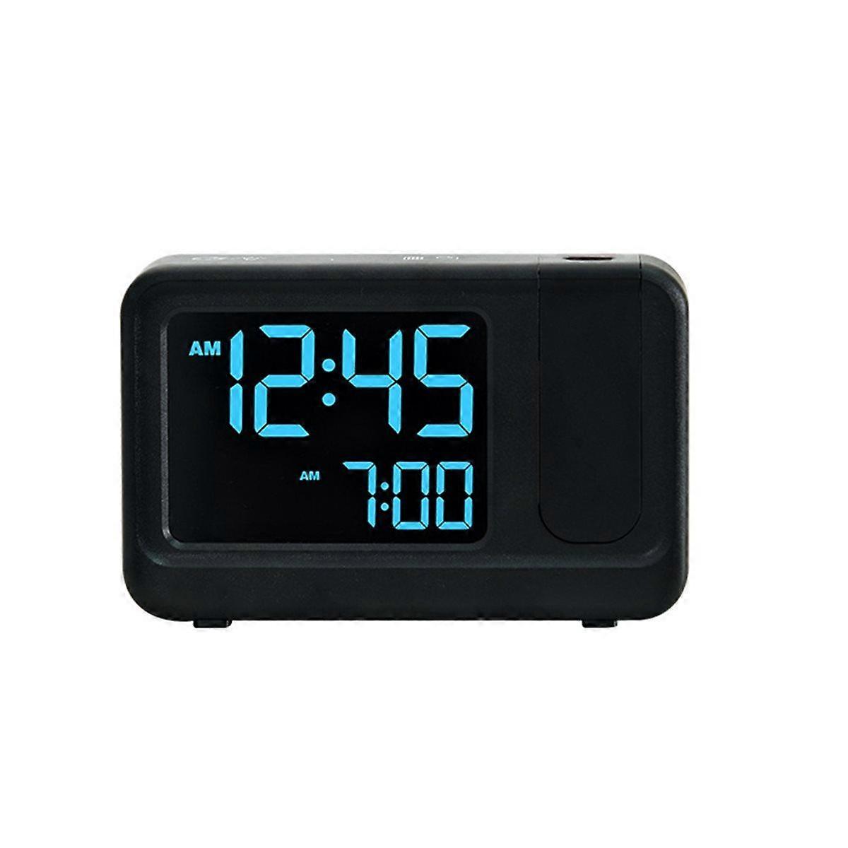 Digital Multifunctional Projector Alarm Clock Simple LCD Electronic Clock Bedside Alarm Table Mute
