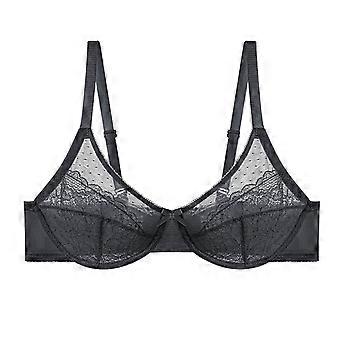 Reggiseno in pizzo stile francese con supporto leggero, intimo in pizzo da donna per uno stile di vita attivo e un'esperienza di indossamento confortevole, grigio 42C