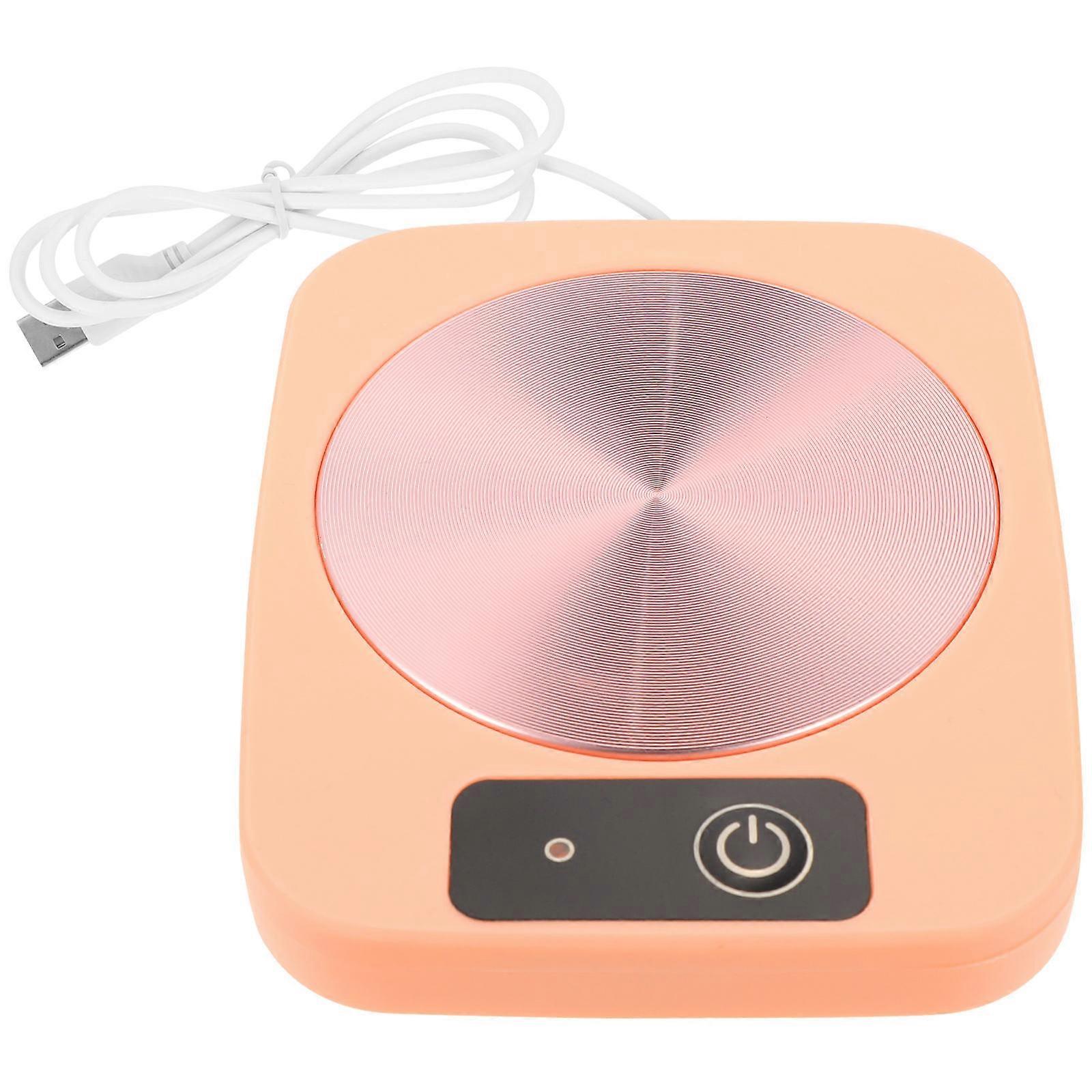 Pink Coffee Cup Warmer Electric Heating Coaster Convenient Mug Warmer for Home Plastic 10.5x4.5 inches