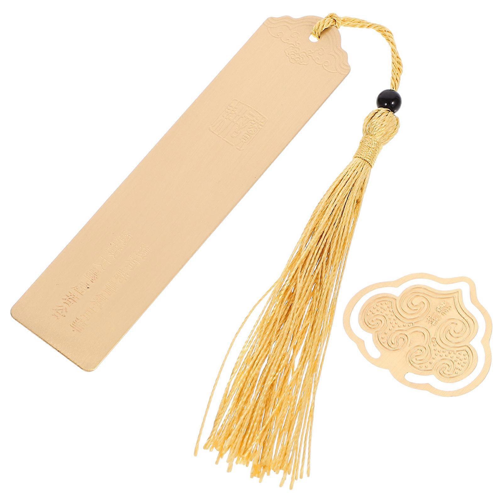 Reading List Bookmark Chinese Style Metal Bookmark With Leaf 2Pcs