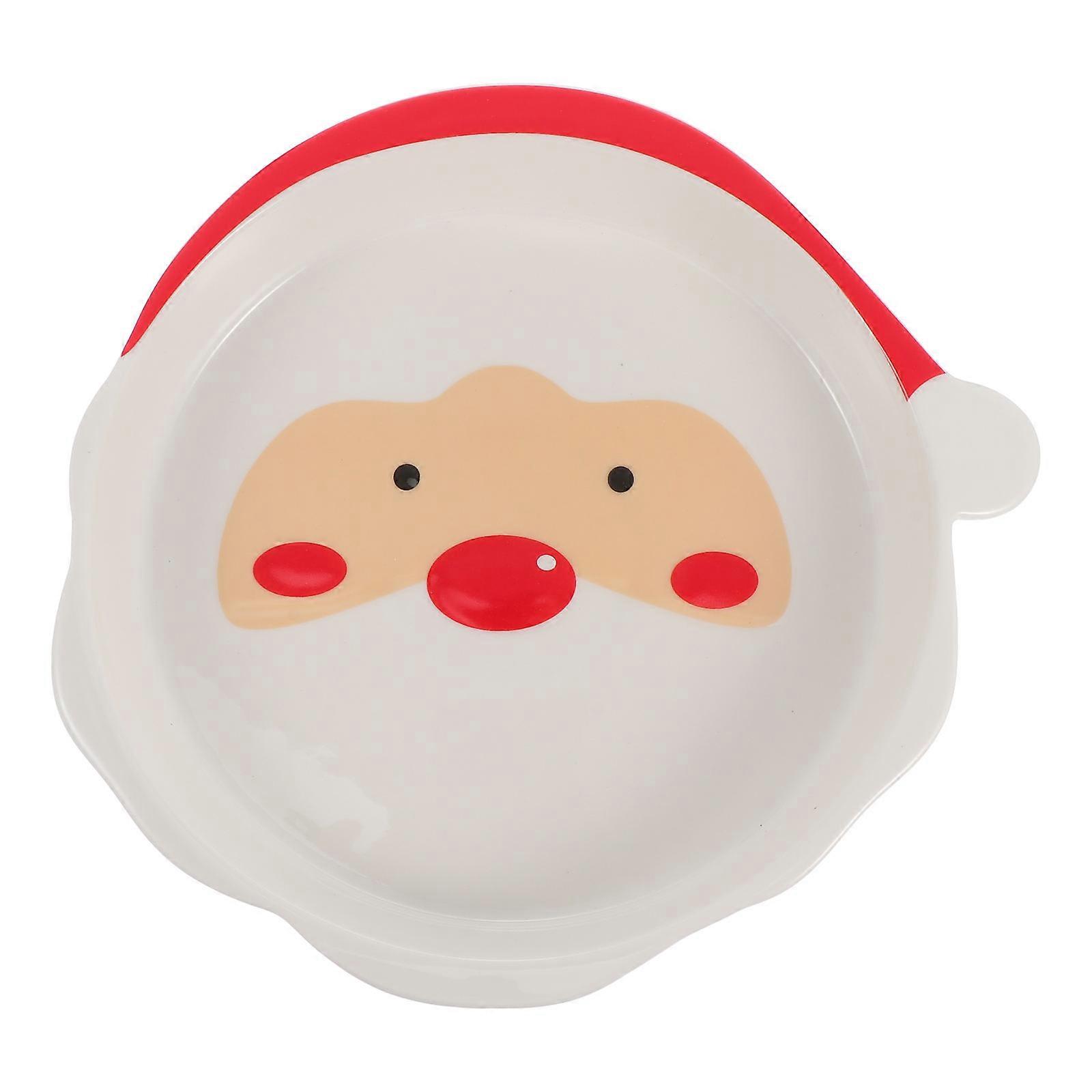 Christmas Santa Ceramic Plate Practical for Food Serving 1Pcs
