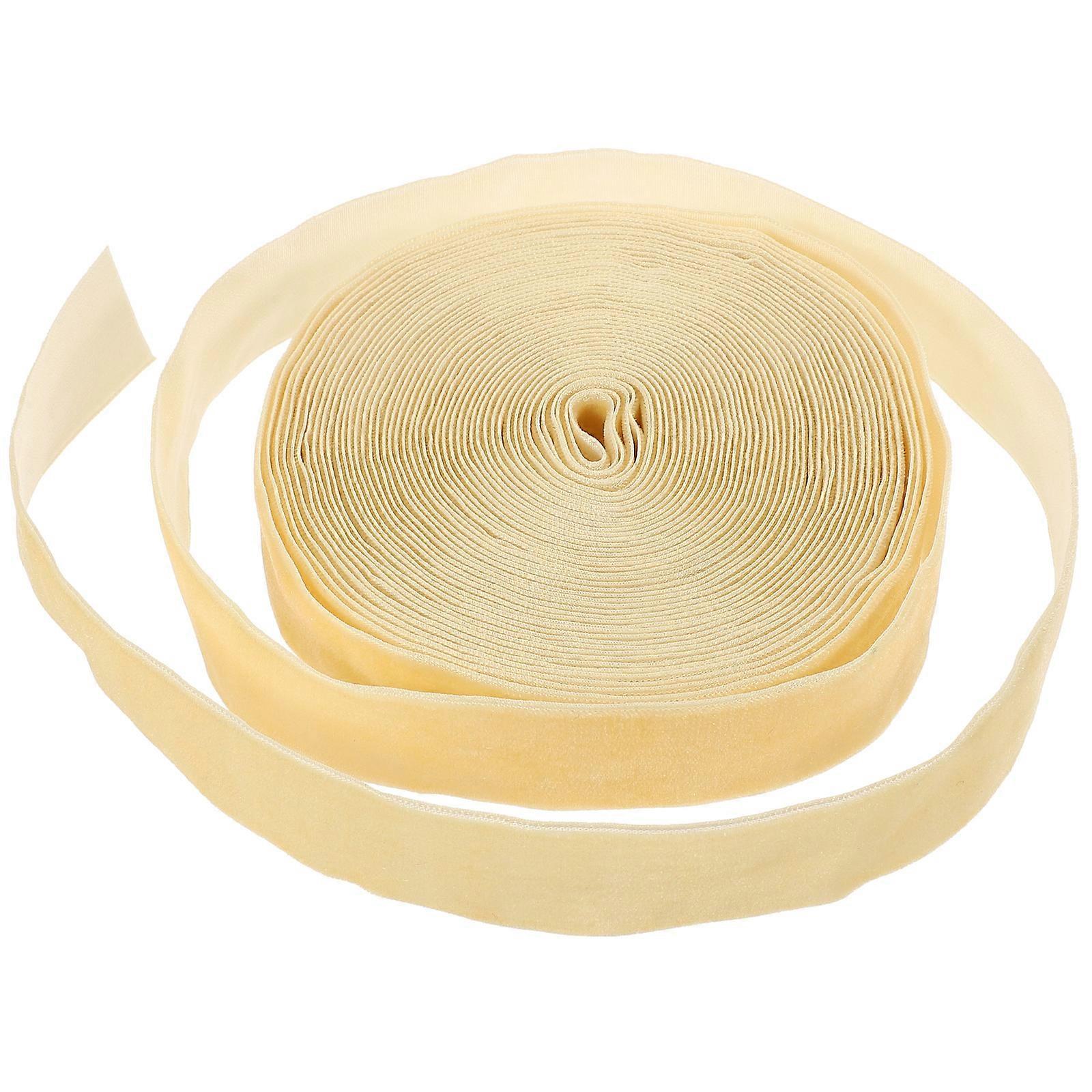 Multi-Function Gift Ribbon Roll For Decoration And DIY Projects 0.1X2.5X910CM Elegant Beige 2 Rolls