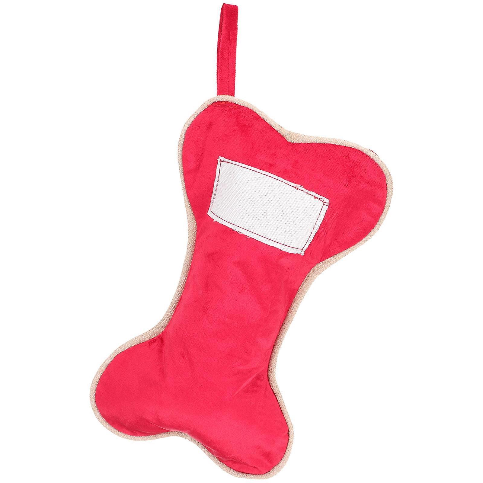 Red Christmas Sock Gift Bag Bone Stocking for Storage 4Pcs Hanging Decor