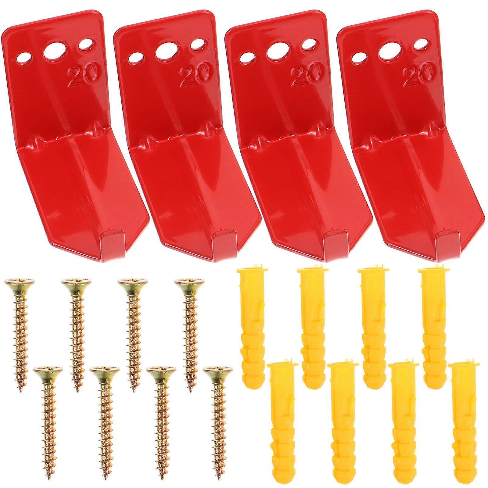 Metal Fire Extinguisher Bracket for Secure Mounting 4Pcs Red