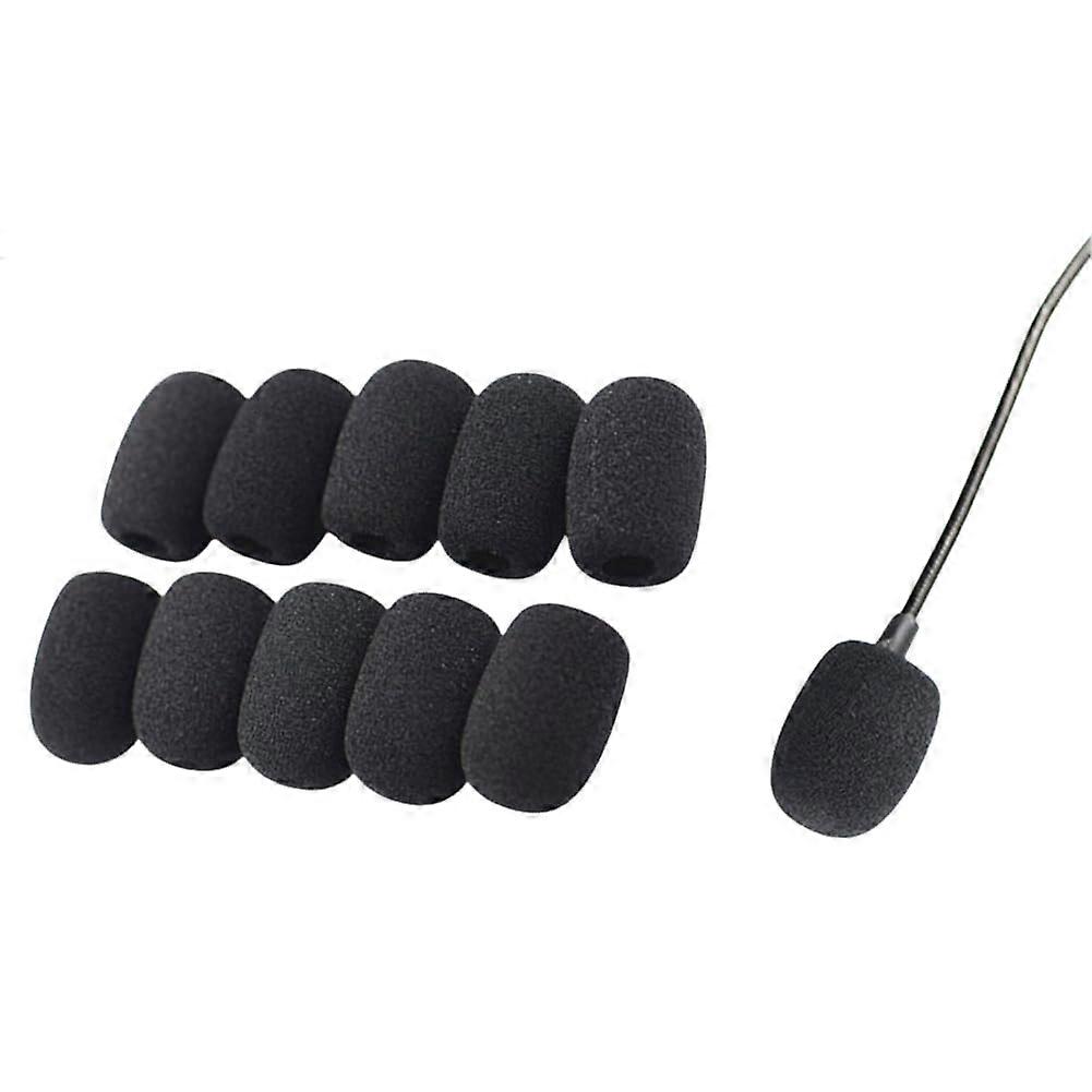 10Pcs Black Mini Headset Microphone Windscreen Covers for Lavalier Lapel Mic Noise Reduction