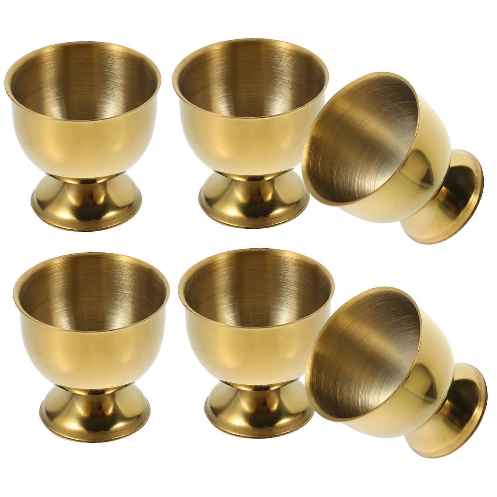 6Pcs Stainless Steel Egg Cups with Stable Base for Soft and Hard Boiled Eggs Kitchen Breakfast Table