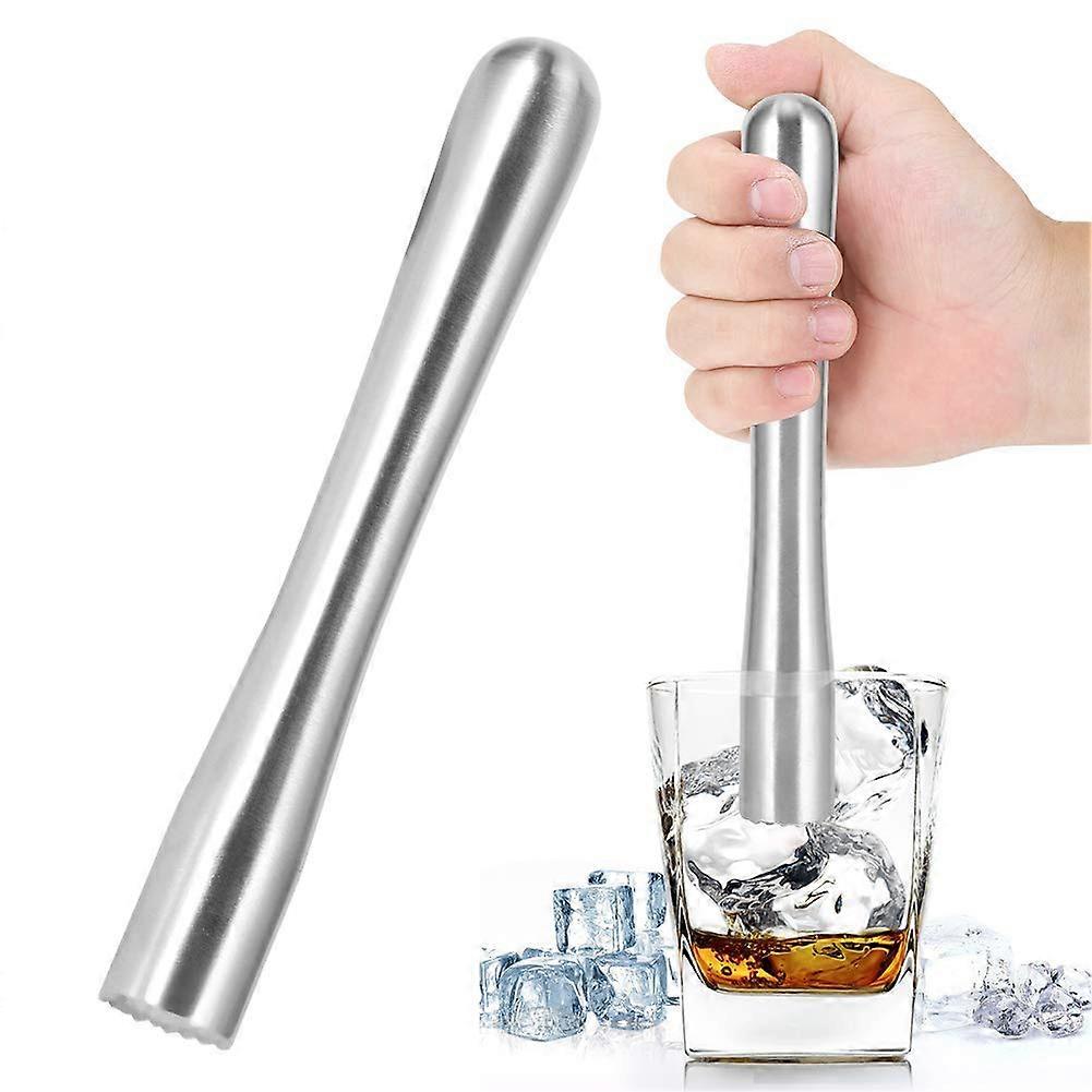 Stainless Steel Cocktail Muddler with Ergonomic Grip for Mojitos Mint and Fruit Drinks Bartending
