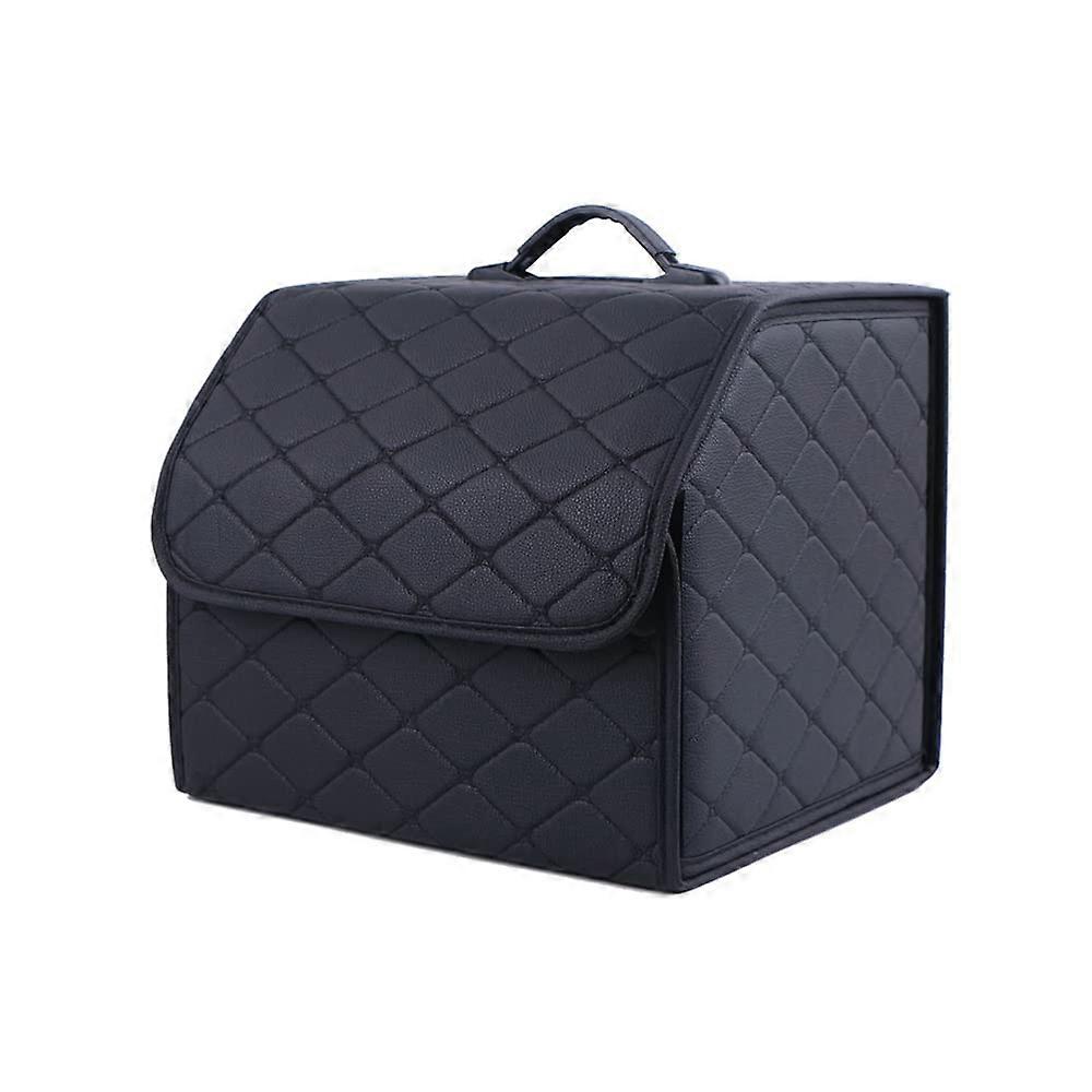 Leather Car Boot Organizer Large Multi Compartment Foldable Storage Box for Mercedes VClass Black