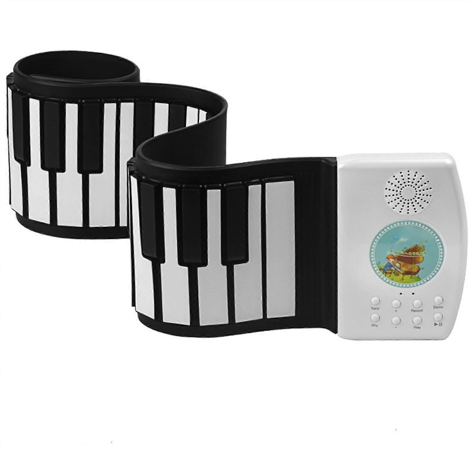 Electronic Keyboard Piano 49 Key Silicone Roll Up with Real Piano Touch for Beginner Practice