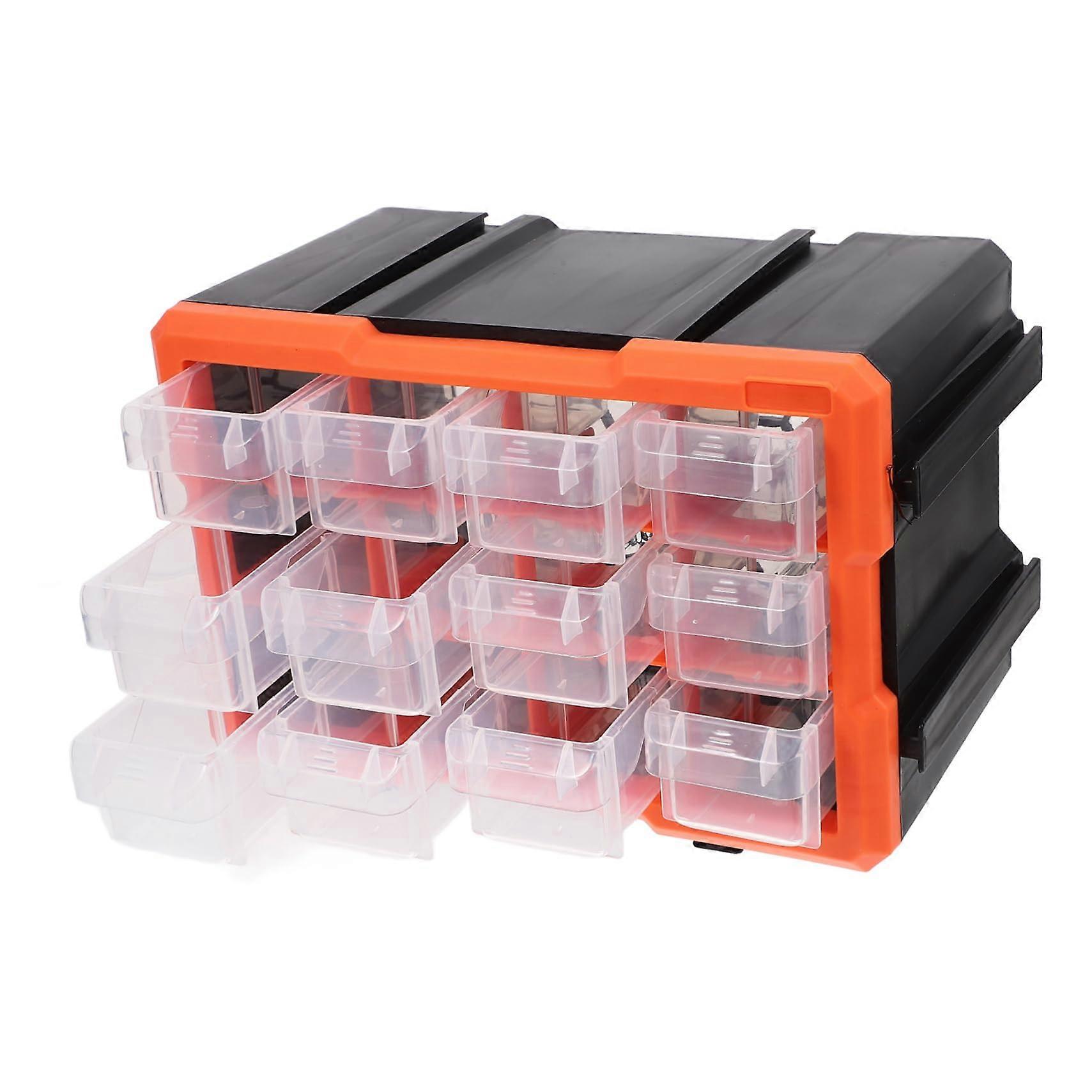 Tool Organizer Box with Clear Lid and MultiCompartments for Screws Nuts Hardware in Workshop