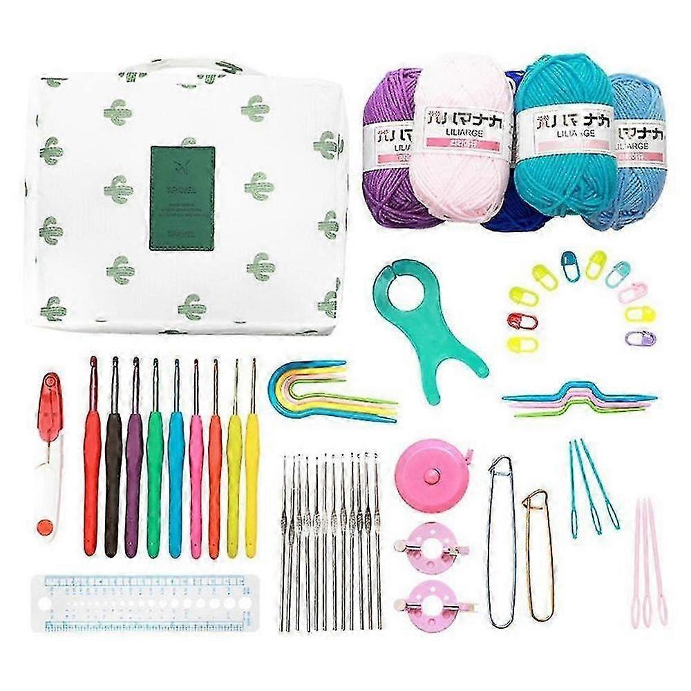 Crochet Kit with Storage Case Durable Knitting Hooks Gift  Beginners
