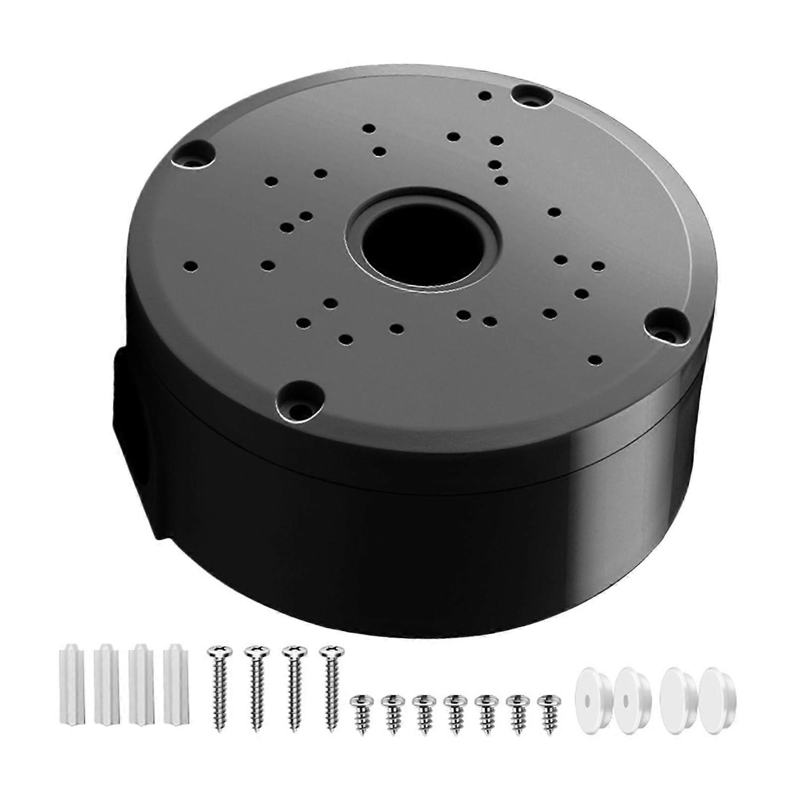 Black Waterproof Junction Box for Security Camera Mount with Weatherproof Protection