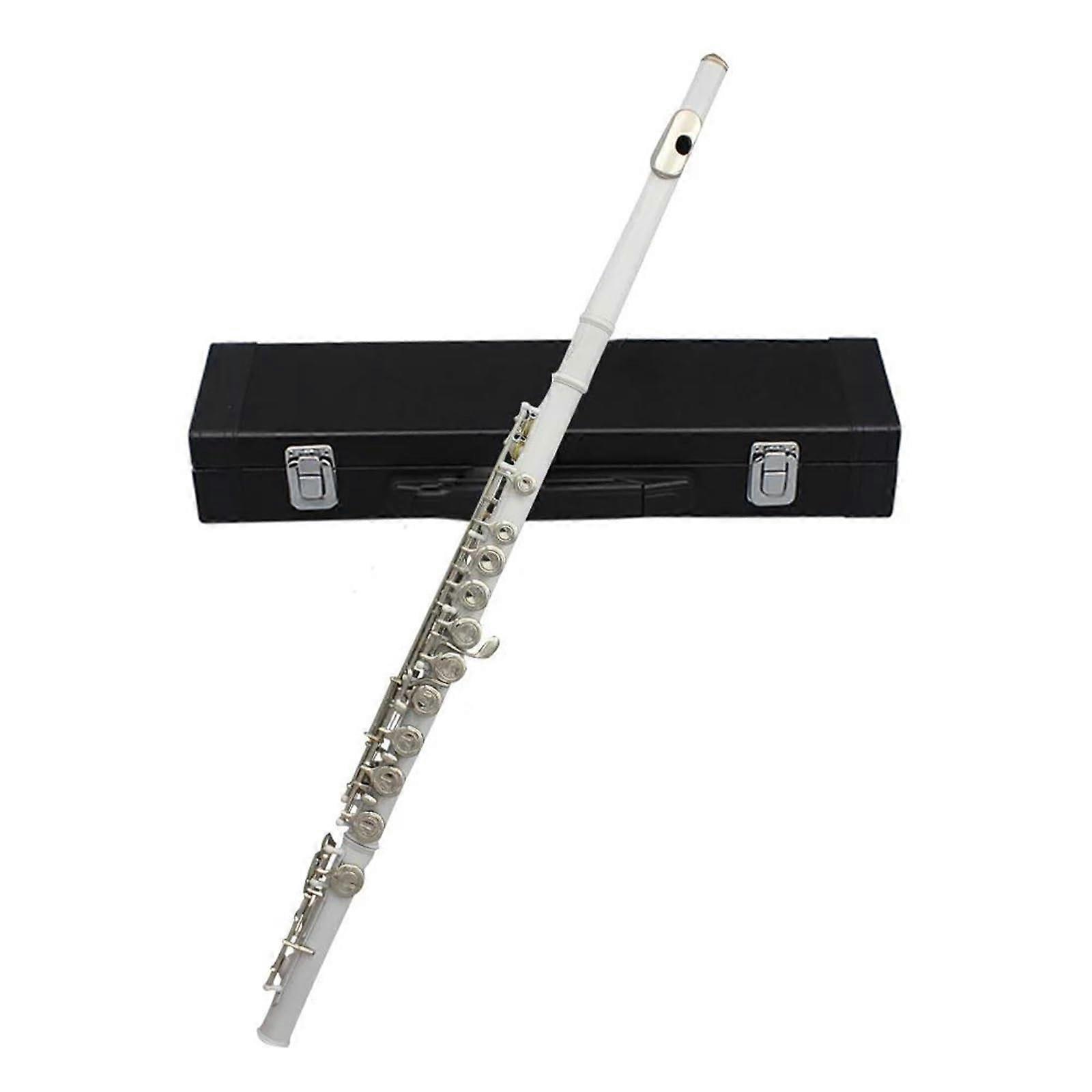 Beginner Flute C Key Open Hole White Copper with Case Ergonomic Design Bright Tone Accessories