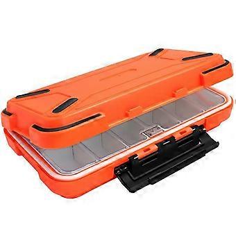 Plastic Fishing Tackle Box Lure Swivel Hook Bait Kit Large Storage1pcsorange