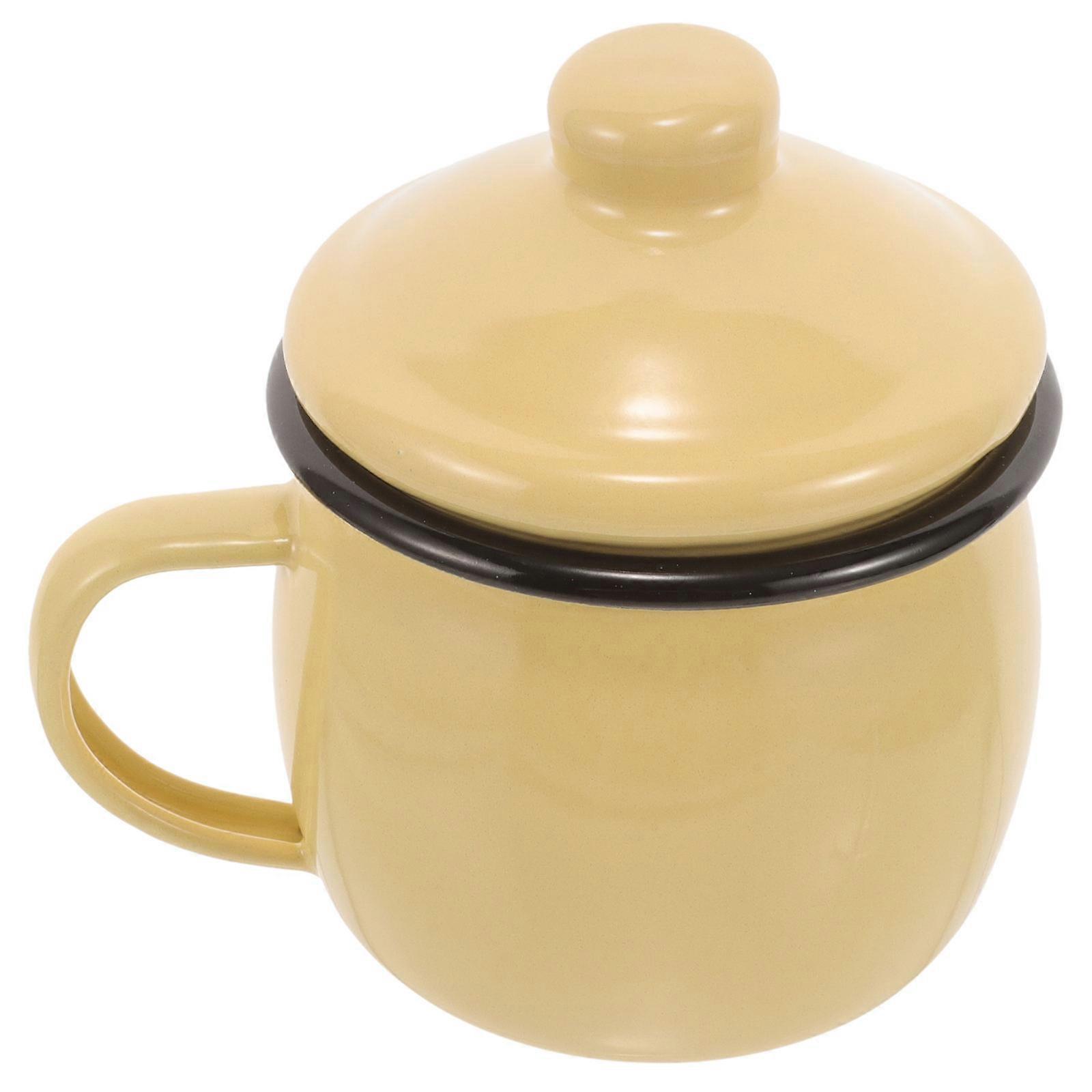 Ceramic Pumpkin Enamel Cup for Storage Use Yellow Color