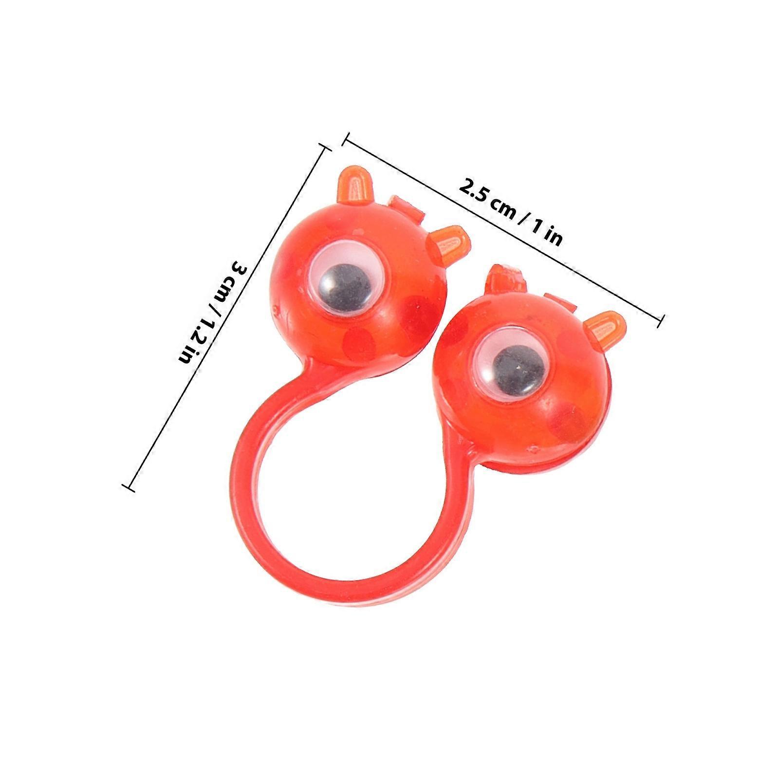 Assorted Color Plastic Eye Finger Puppet Eyeball Ring for Playing 50Pcs