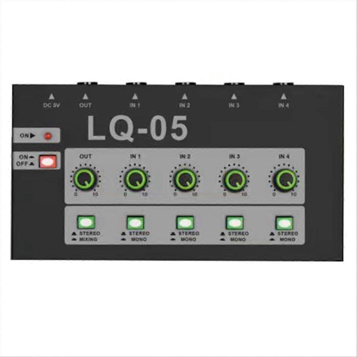 -05 4-Channel Microphone Mixer Mini Amplifier Audio Input EU Plug