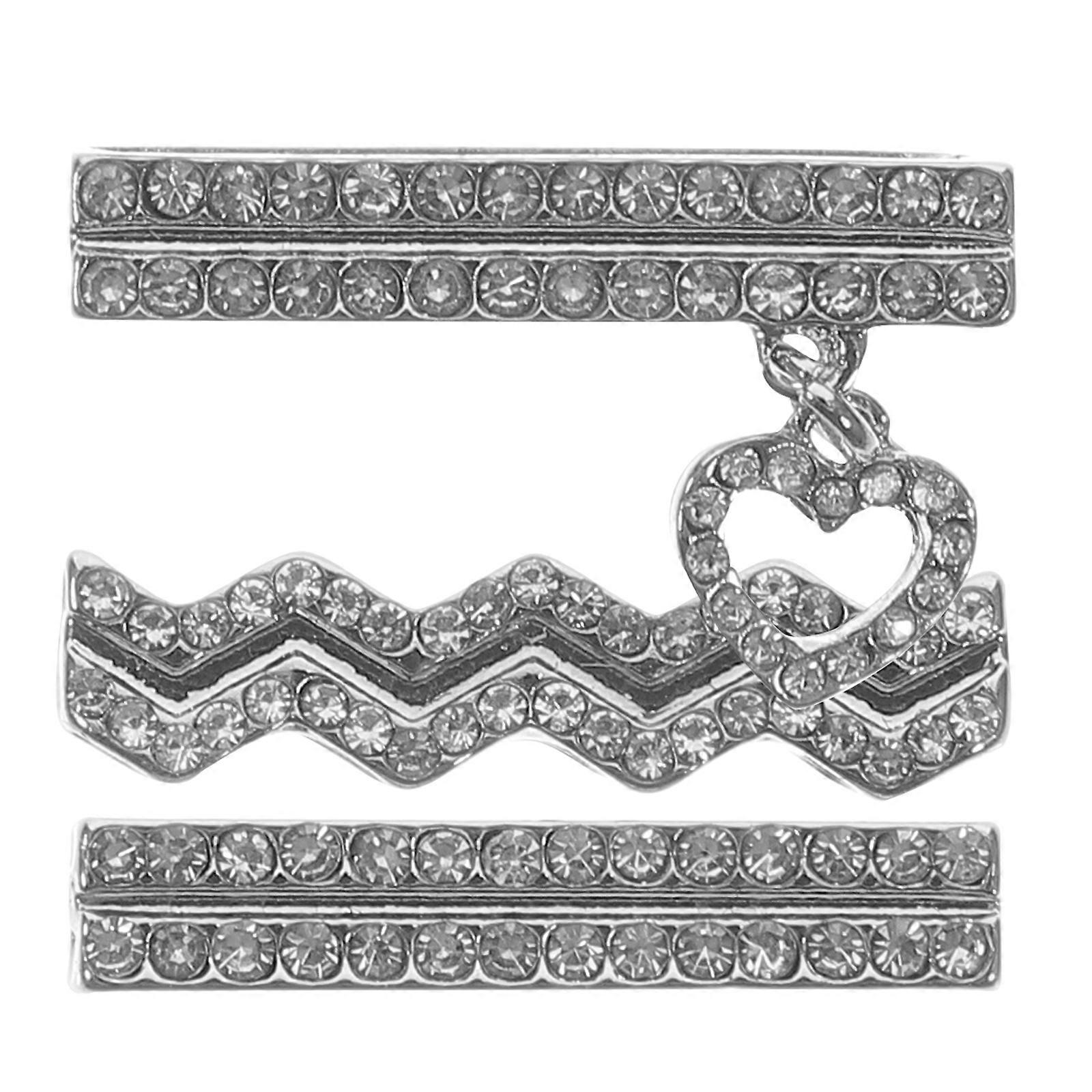 Alloy Silver Watch Strap Ornament for Silicone Bands 3Pcs Set