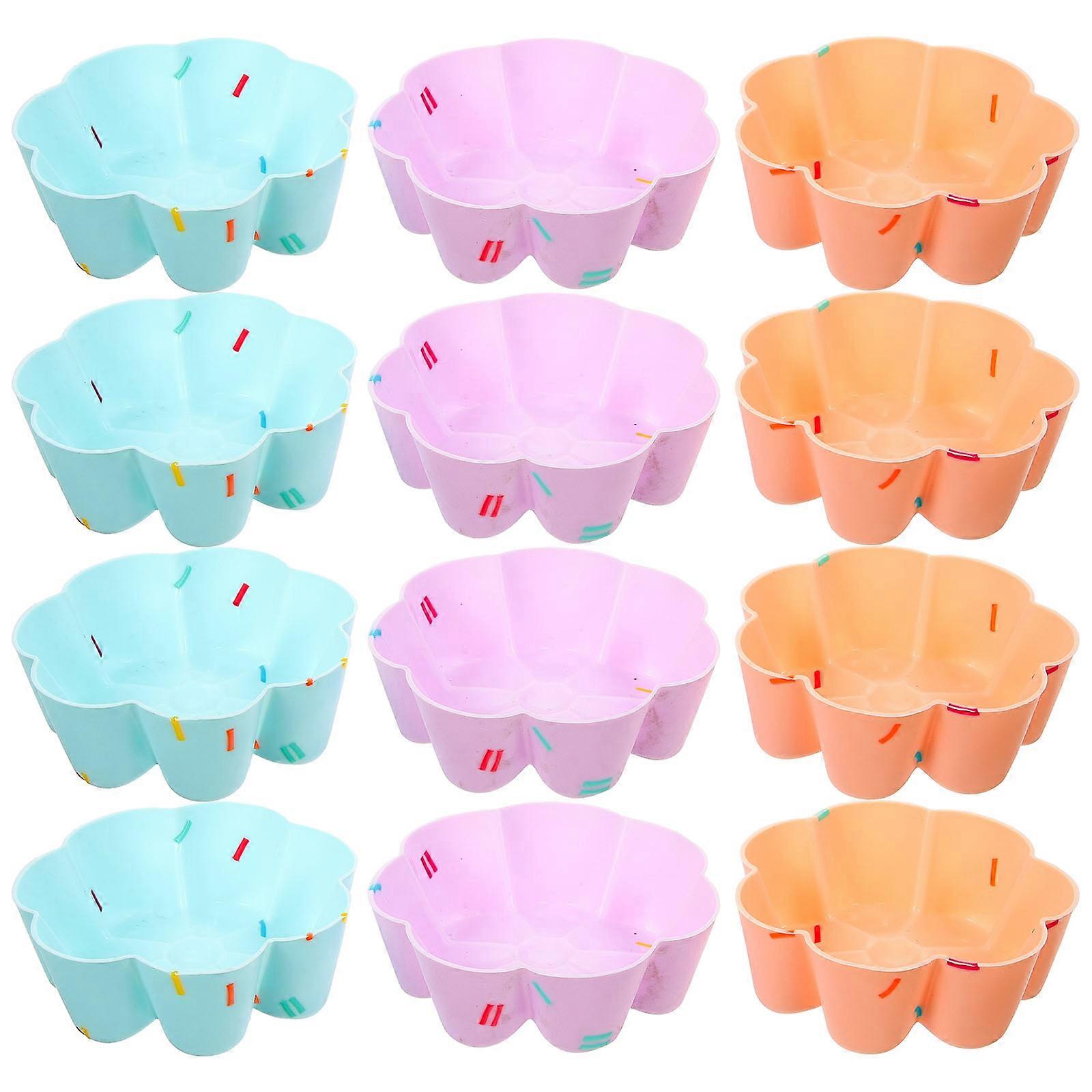 Silicone Baking Tools for Kitchen Flower Cupcake Mold 12Pcs Set