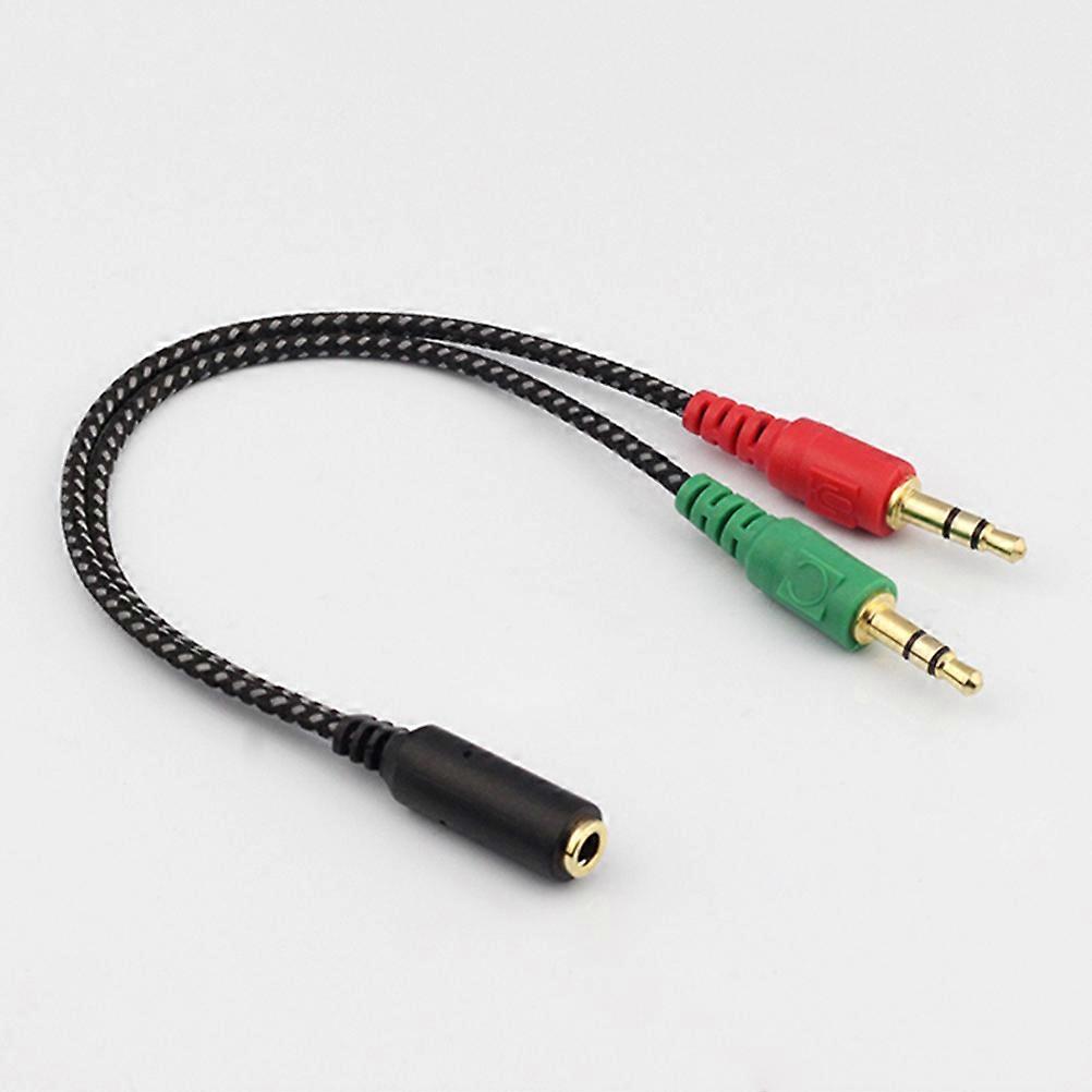 Audio Adapter Headset Splitter Cable for Computer Use 1 Female 2 Male