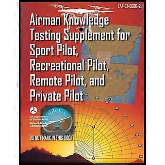 Pilotkunnskapstesttillegg for sportspilot, fritidspilot, fjernpilot og privatpilot: Faa-CT-8080-2H