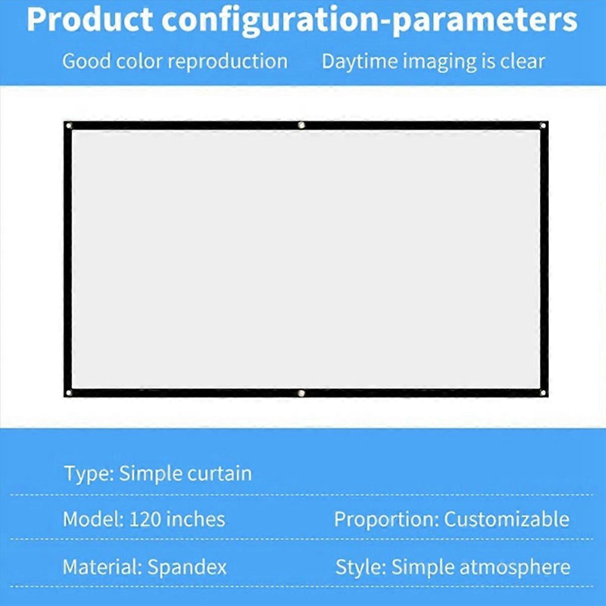 Tela do projetor para home theater branco dobrável anti- (84 polegadas)