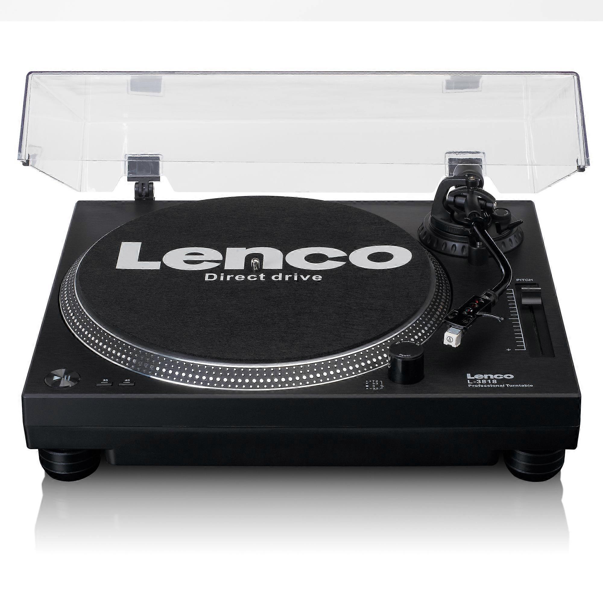 Direct-drive turntable with USB encoding, black