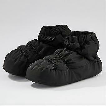 Bottes de danse basses unies pour enfants, chaussons de ballet thermiques chauds avec semelle souple antidérapante, adaptés à la pratique du ballet.
