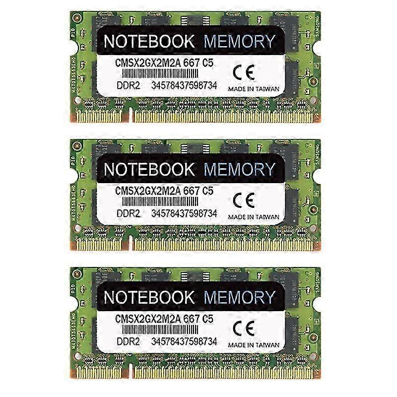 2X 2GB DDR2 667MHz PC2-5300 SODIMM Laptop Memory Modules