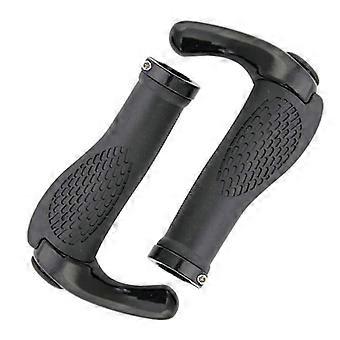 Poignées de guidon ergonomiques pour vélo de route de montagne VTT antidérapantes en corne de bœuf - une paire (noir)