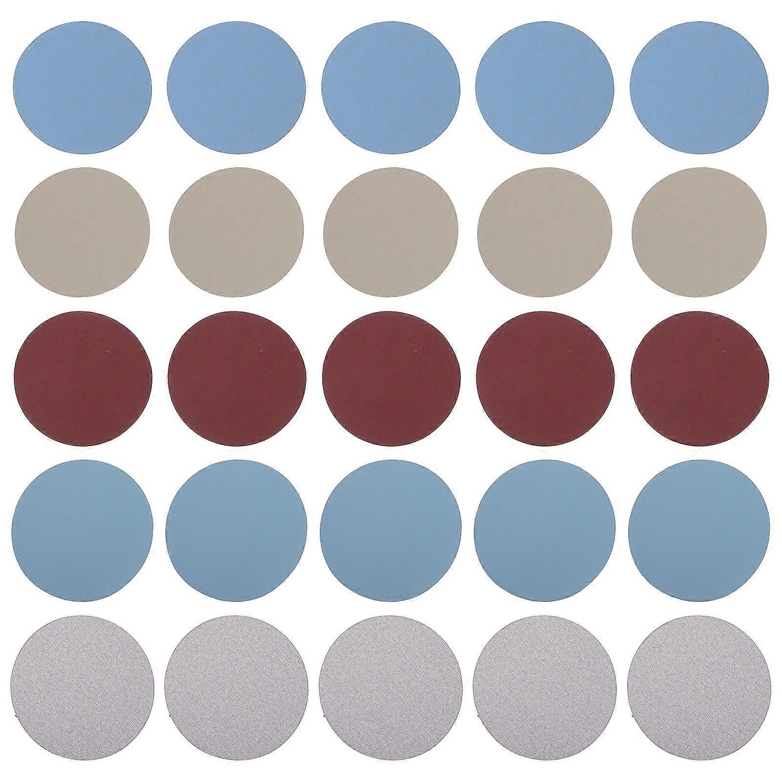 25 Sheets Practical Waterproof Abrasive Paper Self-adhesive Disc Sandpaper