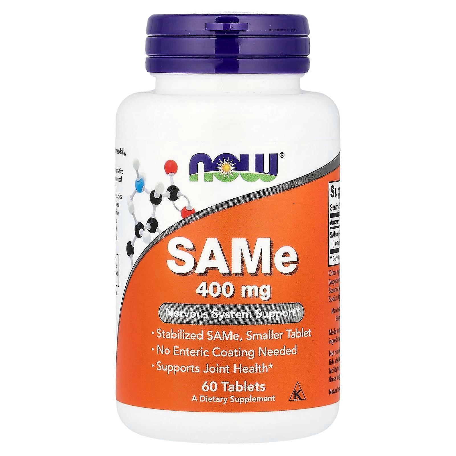Now Foods, SAMe, 400 mg, 60 Tablets