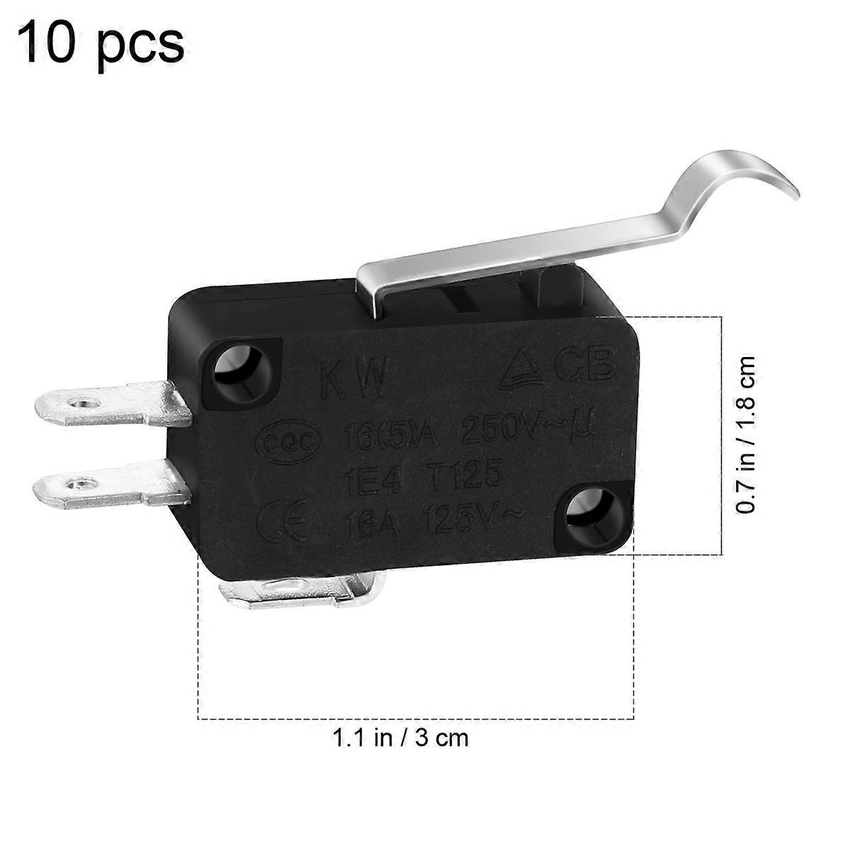 UKCOCO 10 Pcs Limit Switch Waterproof Momentary Push Button Switch 3 Long Hinge Lever Micro Switch