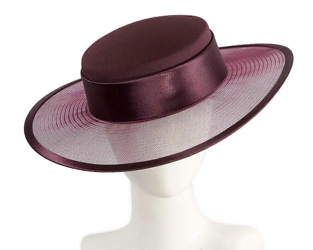 Wine colored designers boater hat H5020WIN