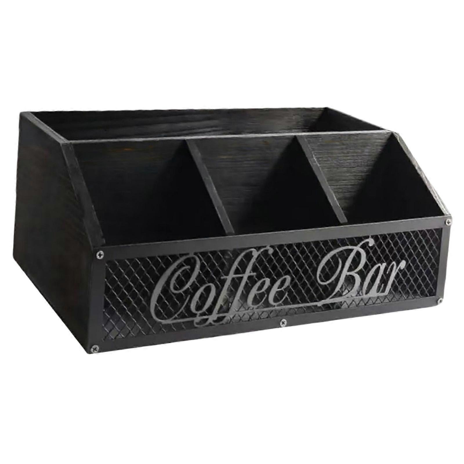 Full Coffee Serving Storage With Spacious Divisions For Items Cups And Extras Solid Timber Construction Multicolor