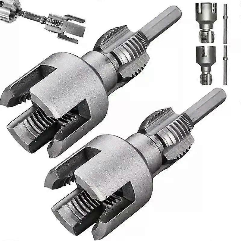 Pipe Thread Cutting Tool Integrated Internal & External Pipe Threading Tool Electric Drill Compatible PVC Pipe Threader Kit