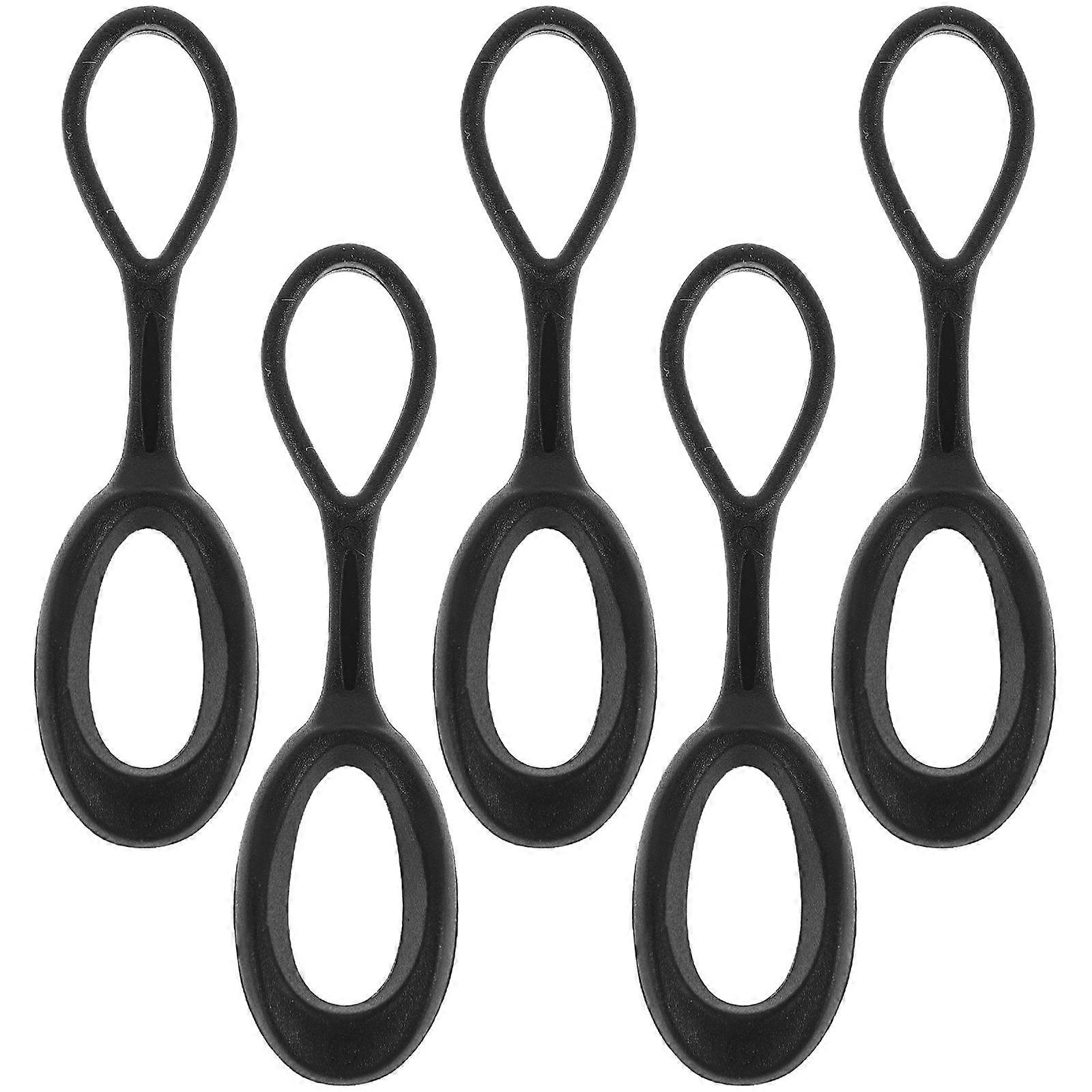 Black Tpe Backpack Zipper Pull Replacement Tabs for Bag Use 5Pcs Durable