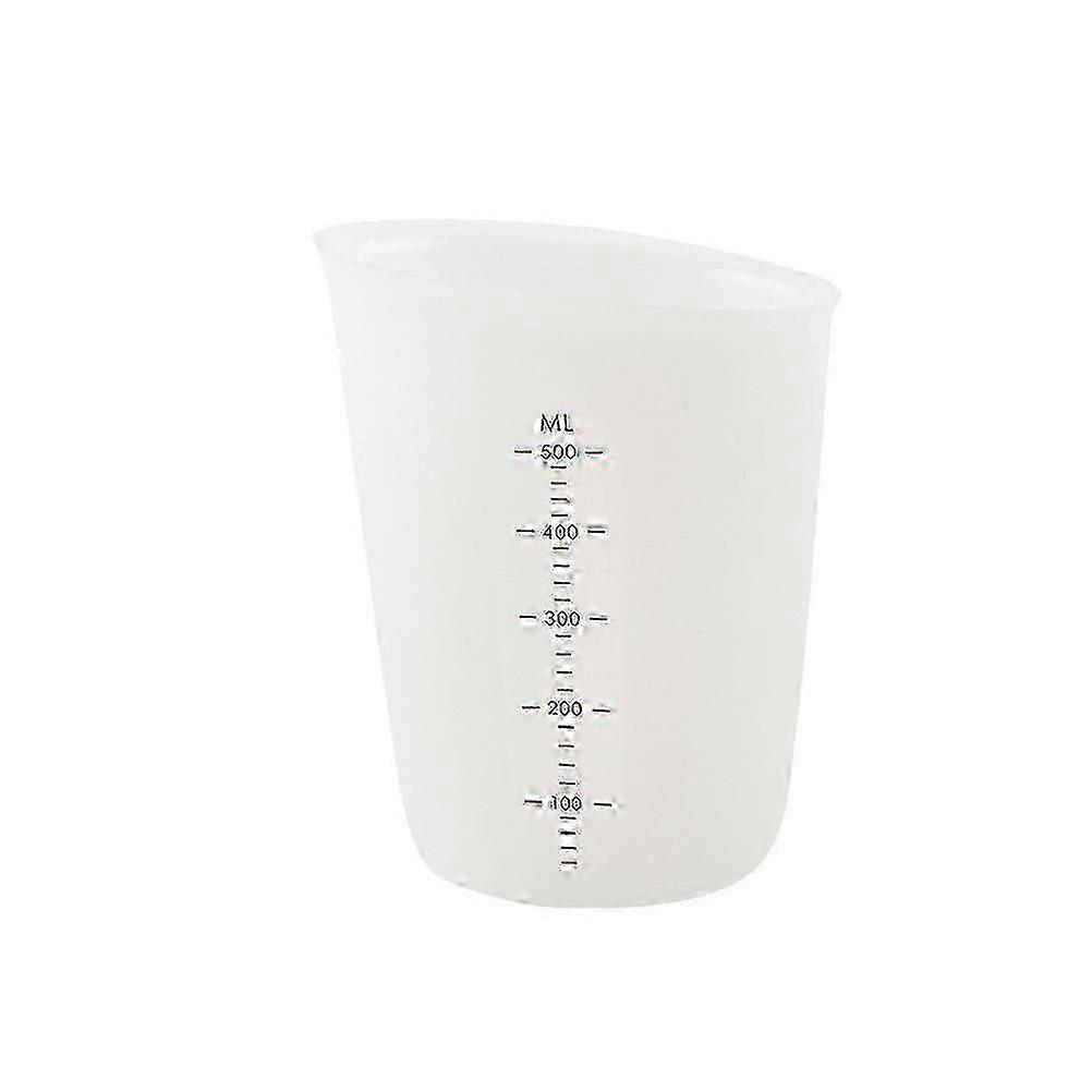 White Flexible Measuring Cup with Clear Scale for Kitchen & Laboratory Use