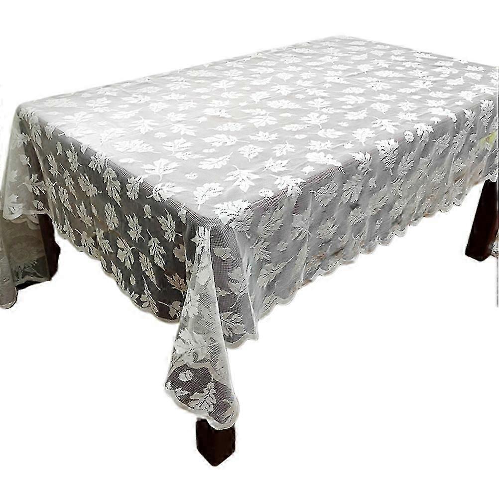 Maple Leaf Tablecloth Lace Table Cover for Table Decoration in White