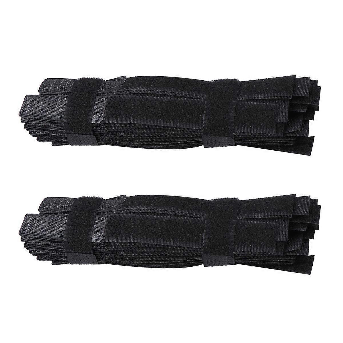 Hook and Loop Strap Nylon Cable Ties for Organizing 100Pcs Black Durable Ties