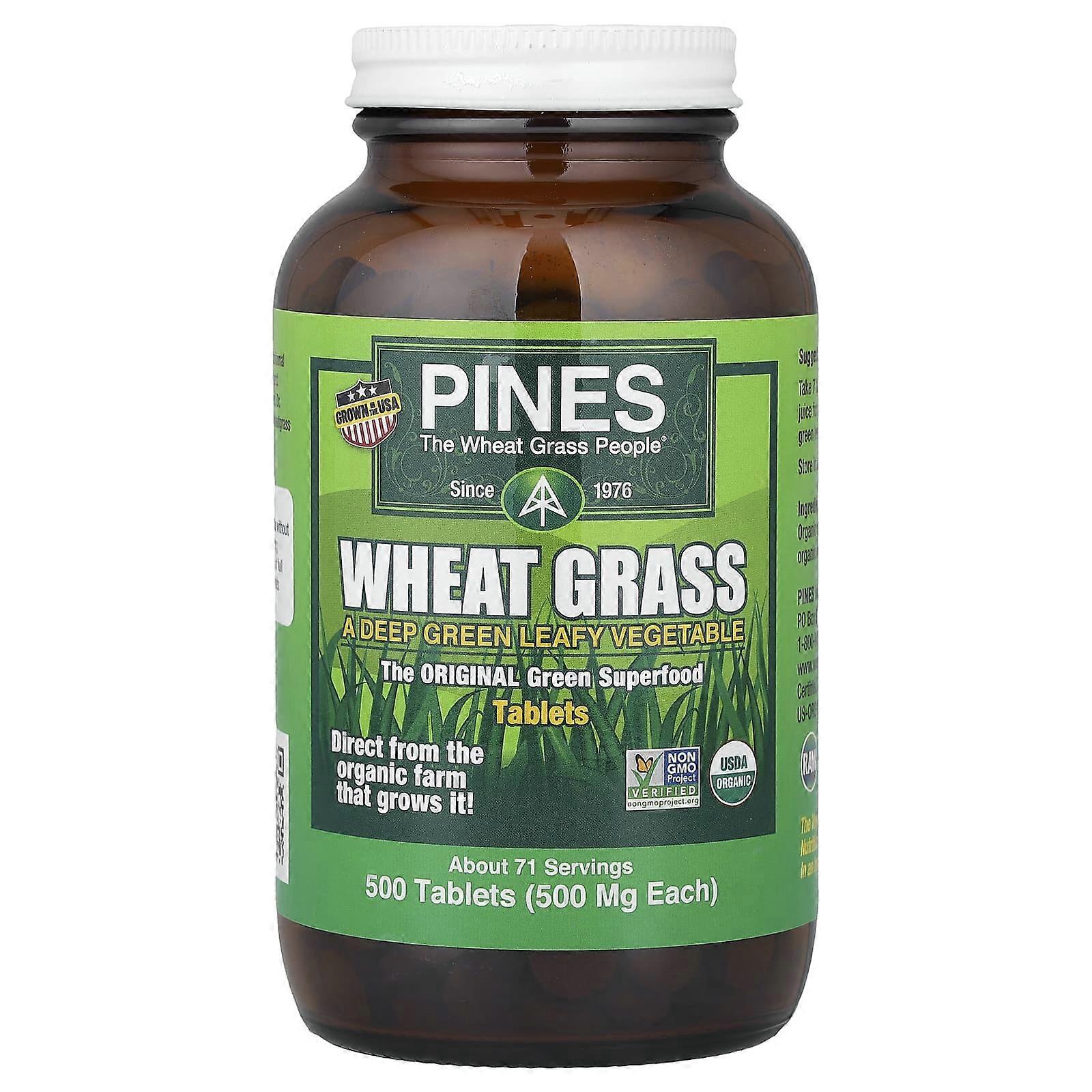Pines International, Wheat Grass, 500 Tablets