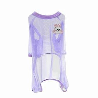 Thin Mesh Dog Sunscreen Clothes Sun-proof Mosquito Proof Pet Summer Clothes with D-Ring Sun Protection Clothes-Purple-XLXS