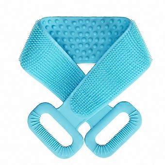 Shower Back Scrubber with Silicone Bath Brush, 30-Inch Hygienic Exfoliating Tool for Easy Cleaning and Comfortable Massage