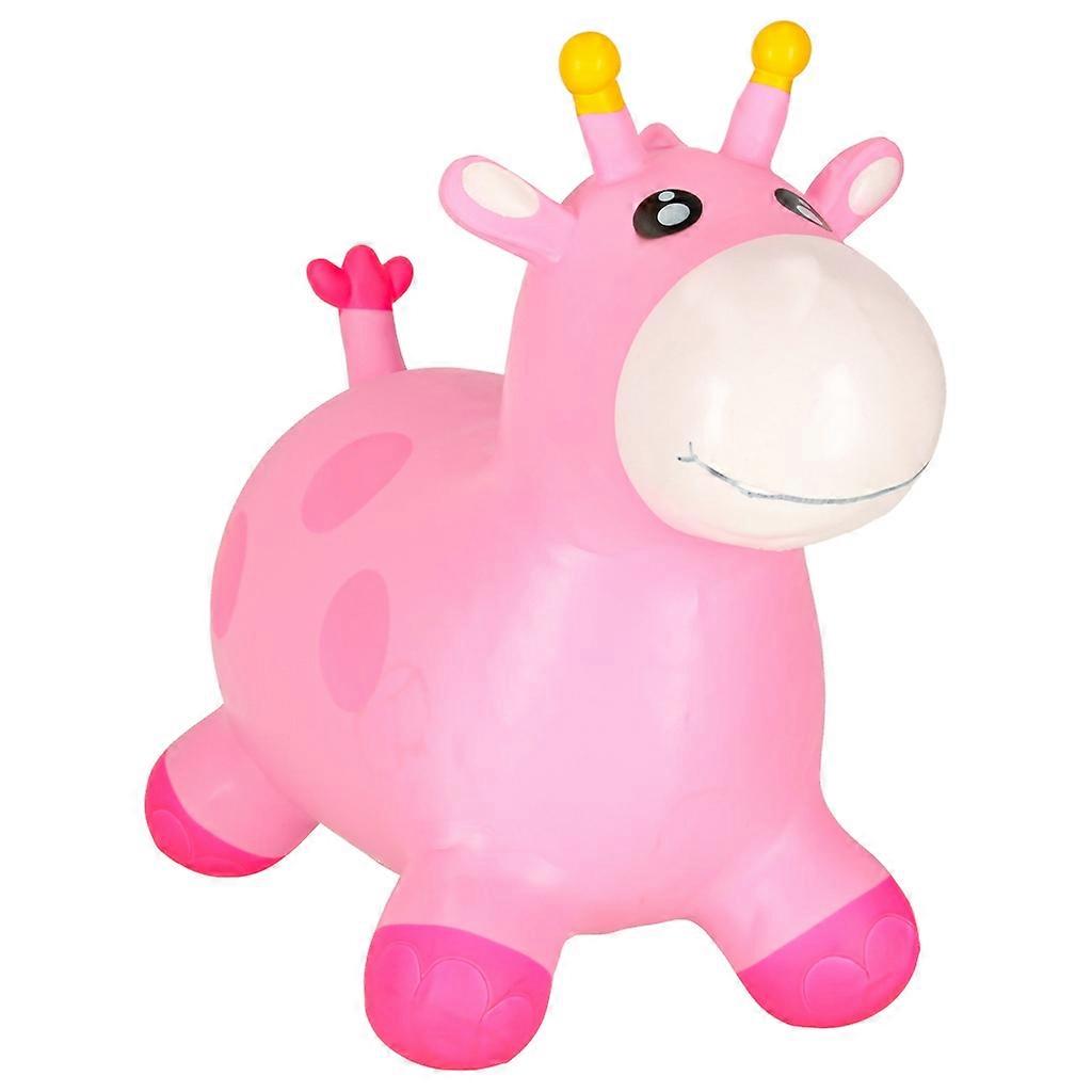 Inflatable toy for children, pink giraffe, pump included