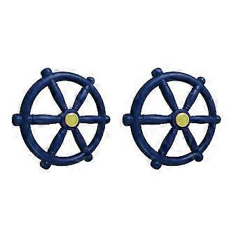 2X Kids Playground Steering Wheel, Swingset Steering Wheel Attachment,Pirate Ship Wheel for Jungle Gym or Swing Set Blue